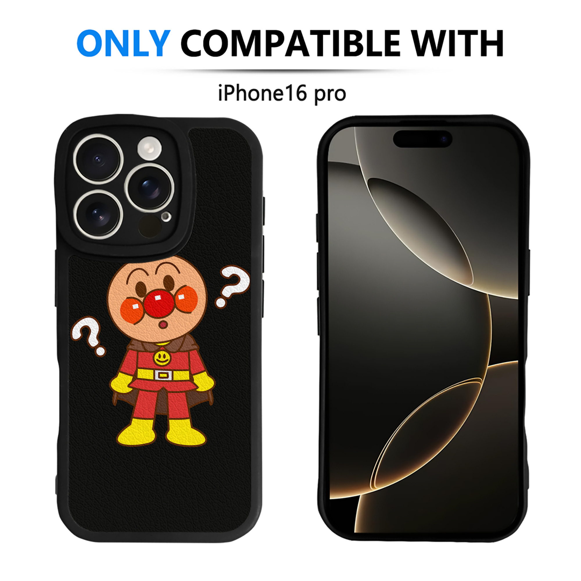 （画像用） アンパンマン Anpanman 【iPhone 16シリーズ対応】シリコンスマホケース（レザー調） 材質：シリコン